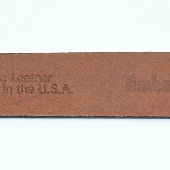 Timberland Size 42 Men's Classic Leather Belt Made in USA Brown New - Picture 5 of 9